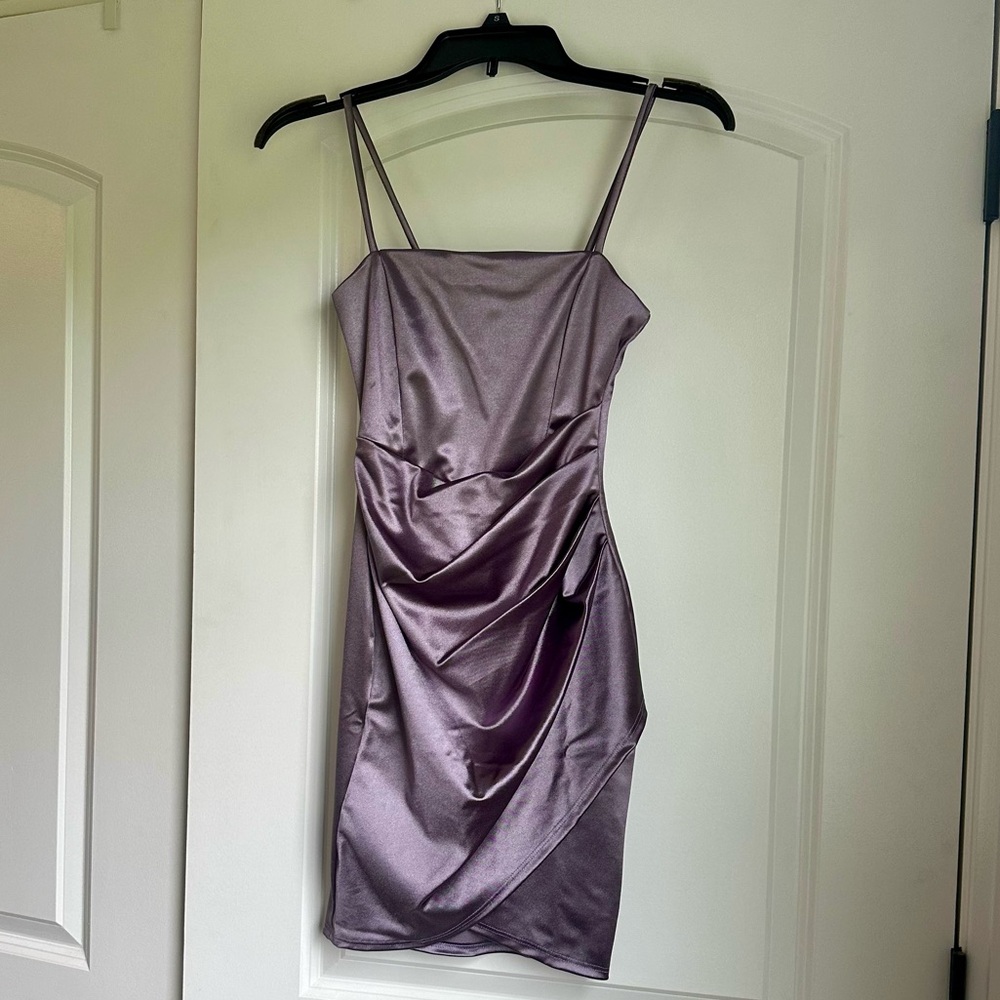 Windsor Purple Ruched Bodycon Mini Dress